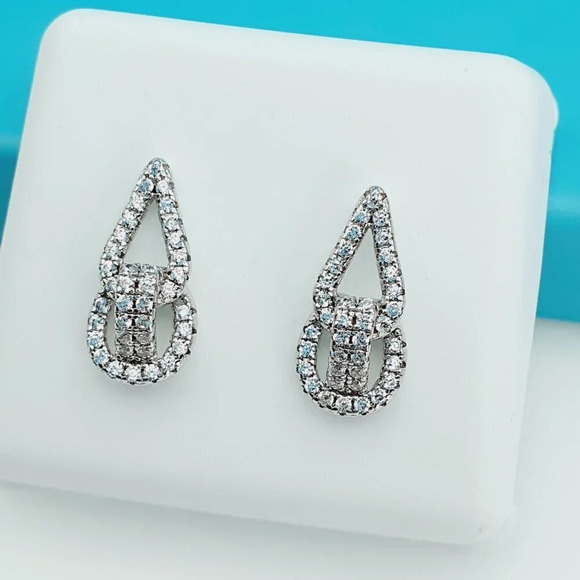 "925 Sterling Silver CZ Beautiful Earrings for Women, 1USPAR4201 - Picture 1 of 11